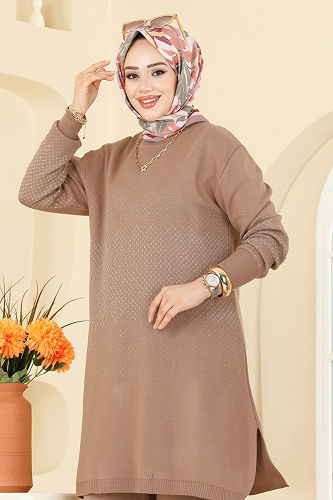 moda selvim طقم عسلي فاتح 2754AYD574 - Thumbnail