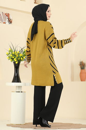 moda selvim طقم فسفوري & أسود 2755AYD574 - Thumbnail