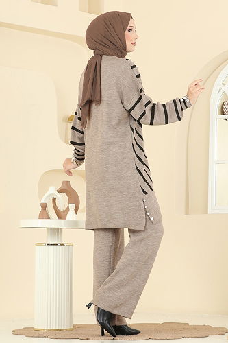 moda selvim طقم بيج فاتح 2755AYD574 - Thumbnail