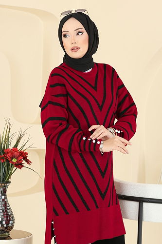 moda selvim طقم أحمر و أسود 2755AYD574 - Thumbnail