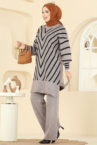 moda selvim طقم بيج 2755AYD574 - Thumbnail