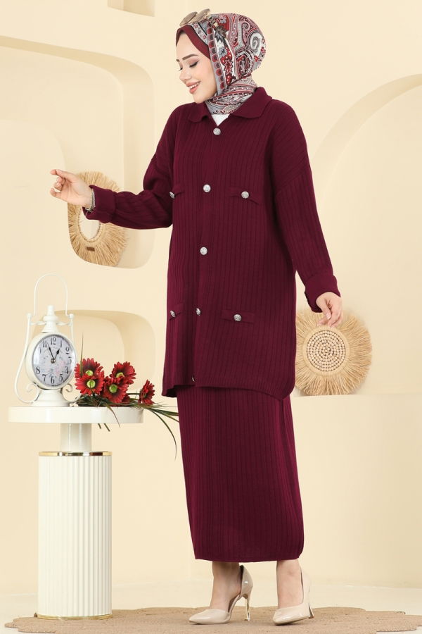 Modaselvim الاطقم طقم خمري 2756AYD574