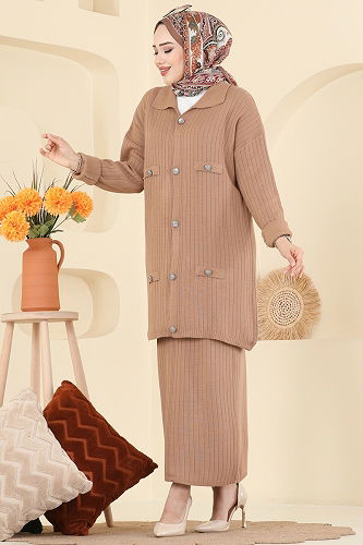 moda selvim طقم بيج 2756AYD574 - Thumbnail