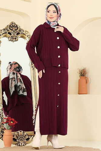 moda selvim Combined 2757AYD574 Burgundy - Thumbnail