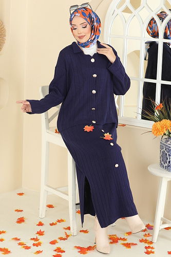 moda selvim طقم كحلي 2757AYD574 - Thumbnail