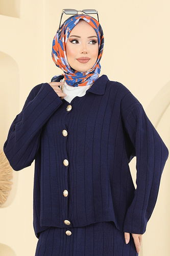 moda selvim طقم كحلي 2757AYD574 - Thumbnail