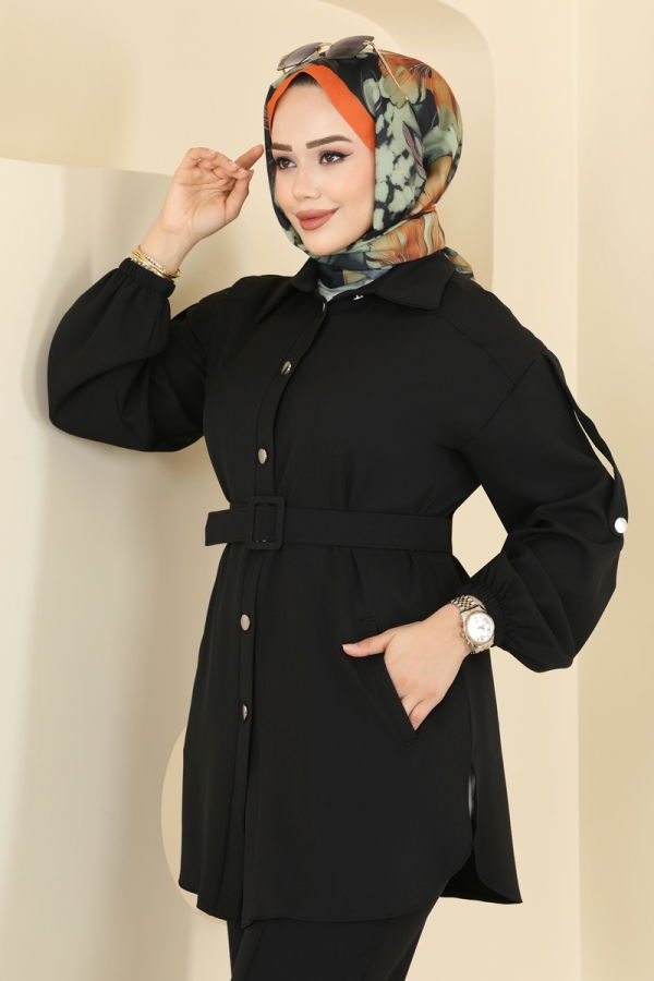 Modaselvim Hijab Combinations Combined 2757SL432 Black