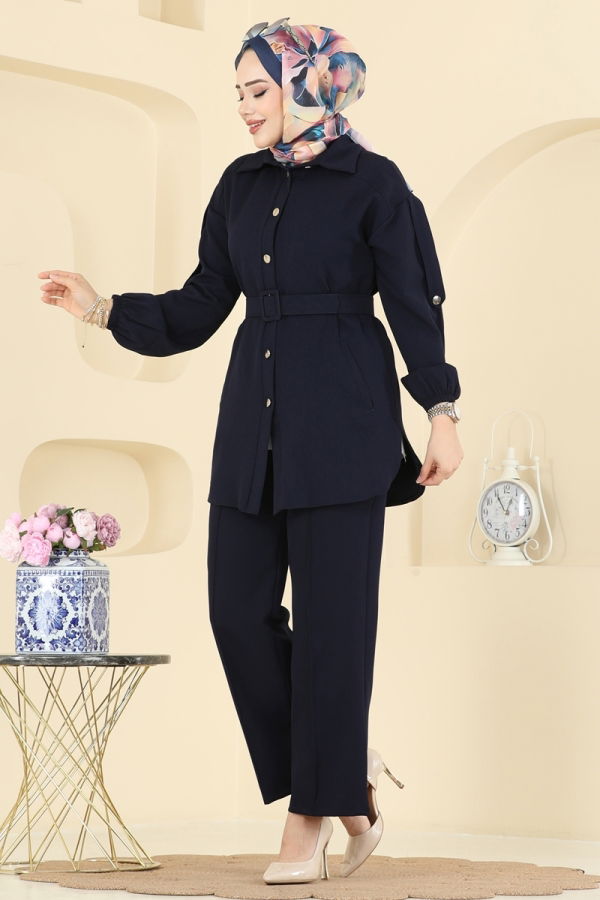 Modaselvim Hijab Combinations Combined 2757SL432 Navy Blue