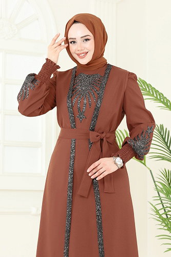 moda selvim طقم عسلي 2758ASMK1074 - Thumbnail