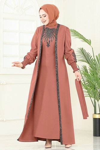 moda selvim طقم قرميدي 2758ASMK1074 - Thumbnail