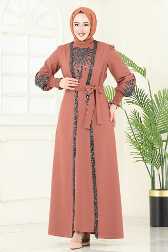 moda selvim طقم قرميدي 2758ASMK1074 - Thumbnail