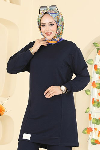 moda selvim طقم كحلي غامق 2758AYD574 - Thumbnail