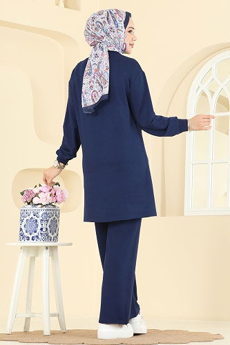 moda selvim طقم كحلي 2758AYD574 - Thumbnail