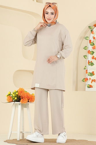 moda selvim طقم بيج 2758AYD574 - Thumbnail