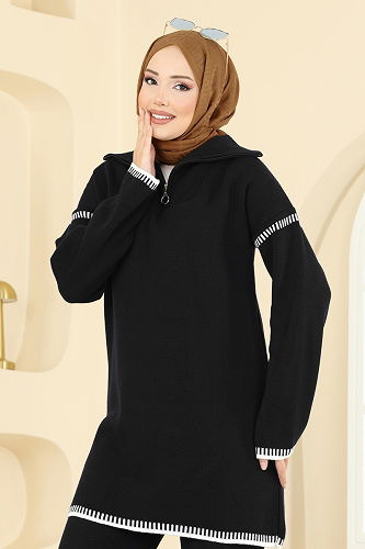 moda selvim طقم أسود 2759AYD574 - Thumbnail