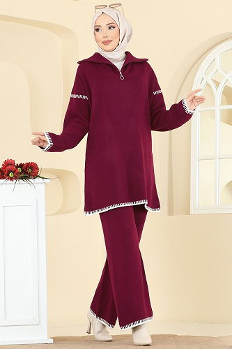 moda selvim Combined 2759AYD574 Burgundy - Thumbnail