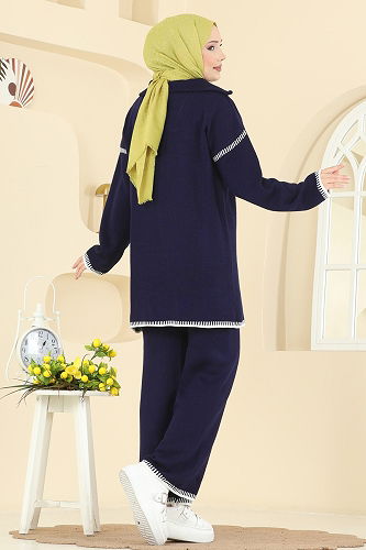 moda selvim طقم كحلي 2759AYD574 - Thumbnail