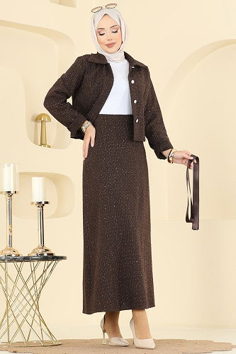 moda selvim طقم بني 2759SL432 - Thumbnail