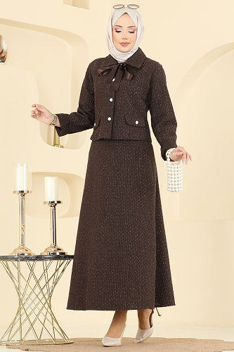 moda selvim طقم بني 2759SL432 - Thumbnail