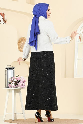 moda selvim طقم سكري واسود 2759SL432 - Thumbnail