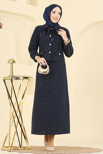 moda selvim طقم كحلي 2759SL432 - Thumbnail