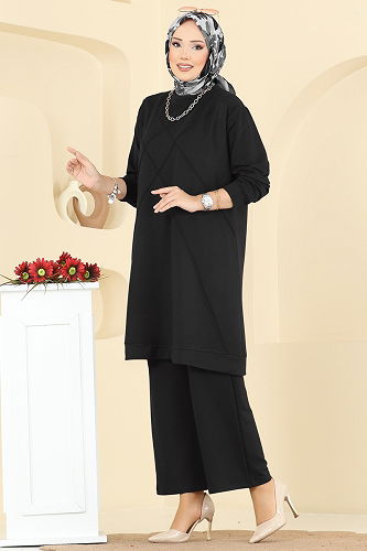 moda selvim طقم أسود 2762AYD574 - Thumbnail