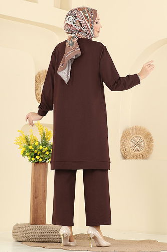 moda selvim طقم بني 2762AYD574 - Thumbnail