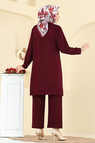 moda selvim طقم خمري 2762AYD574 - Thumbnail