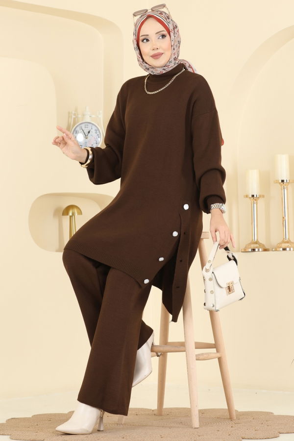 Modaselvim Hijab Combinations Combined 2763AYD574 Brown