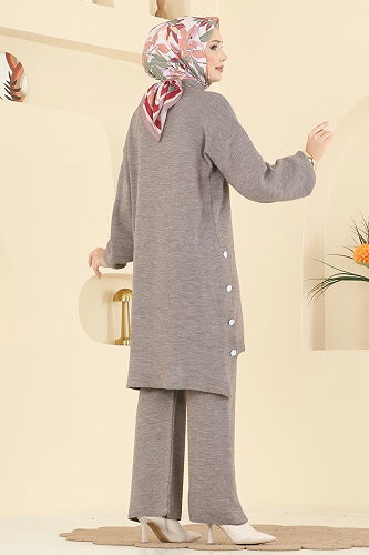 moda selvim طقم بيج غامق 2763AYD574 - Thumbnail