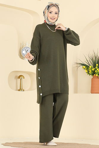 moda selvim طقم اخضر عفني 2763AYD574 - Thumbnail