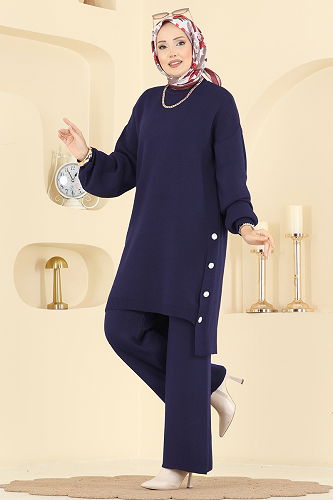 moda selvim طقم كحلي 2763AYD574 - Thumbnail