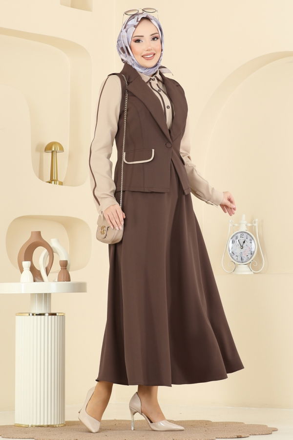 Modaselvim الاطقم طقم بني 2763SL432