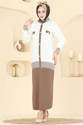 moda selvim طقم عسلي فاتح 2765AYD574 - Thumbnail