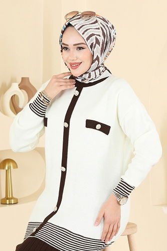 moda selvim طقم بني 2765AYD574 - Thumbnail
