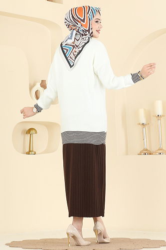 moda selvim طقم بني 2765AYD574 - Thumbnail