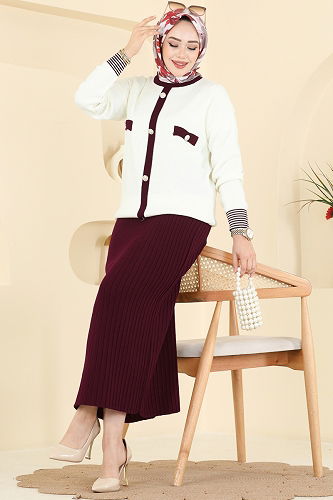 moda selvim Combined 2765AYD574 Burgundy - Thumbnail