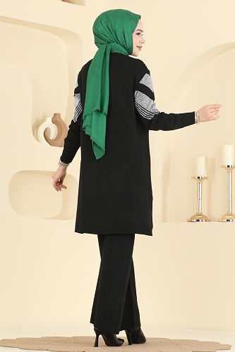 moda selvim طقم أسود 2767AYD574 - Thumbnail