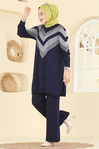 moda selvim طقم كحلي 2767AYD574 - Thumbnail