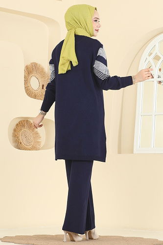 moda selvim طقم كحلي 2767AYD574 - Thumbnail