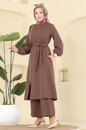 moda selvim طقم بيج غامق 2767SL432 - Thumbnail