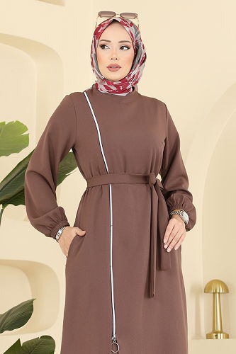 moda selvim طقم بيج غامق 2767SL432 - Thumbnail