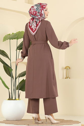 moda selvim طقم بيج غامق 2767SL432 - Thumbnail