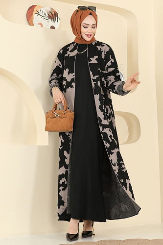 moda selvim طقم أسود 2768AYD574 - Thumbnail