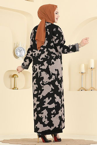 moda selvim طقم أسود 2768AYD574 - Thumbnail