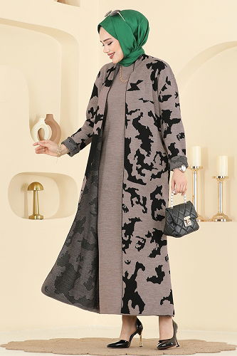 moda selvim طقم بيج غامق 2768AYD574 - Thumbnail