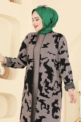 moda selvim طقم بيج غامق 2768AYD574 - Thumbnail