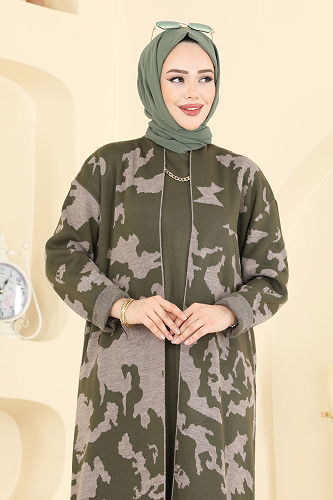 moda selvim طقم اخضر عفني 2768AYD574 - Thumbnail