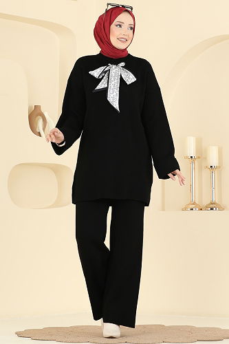 moda selvim طقم أسود 2771AYD574 - Thumbnail