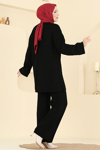 moda selvim طقم أسود 2771AYD574 - Thumbnail